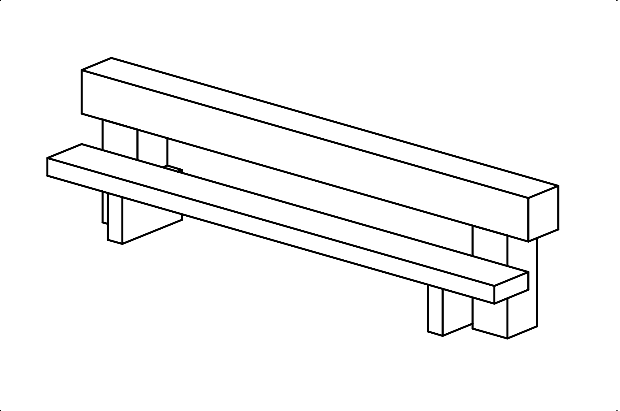 Slide support with steps, width = 1,50 m