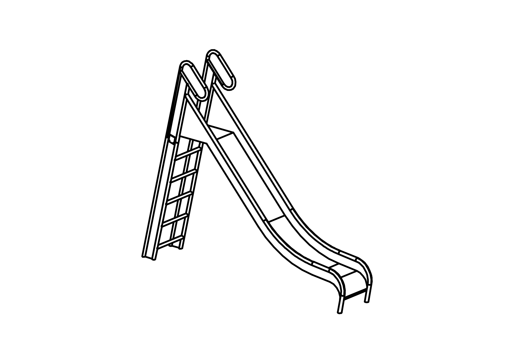 Free standing slide, height = 2 m