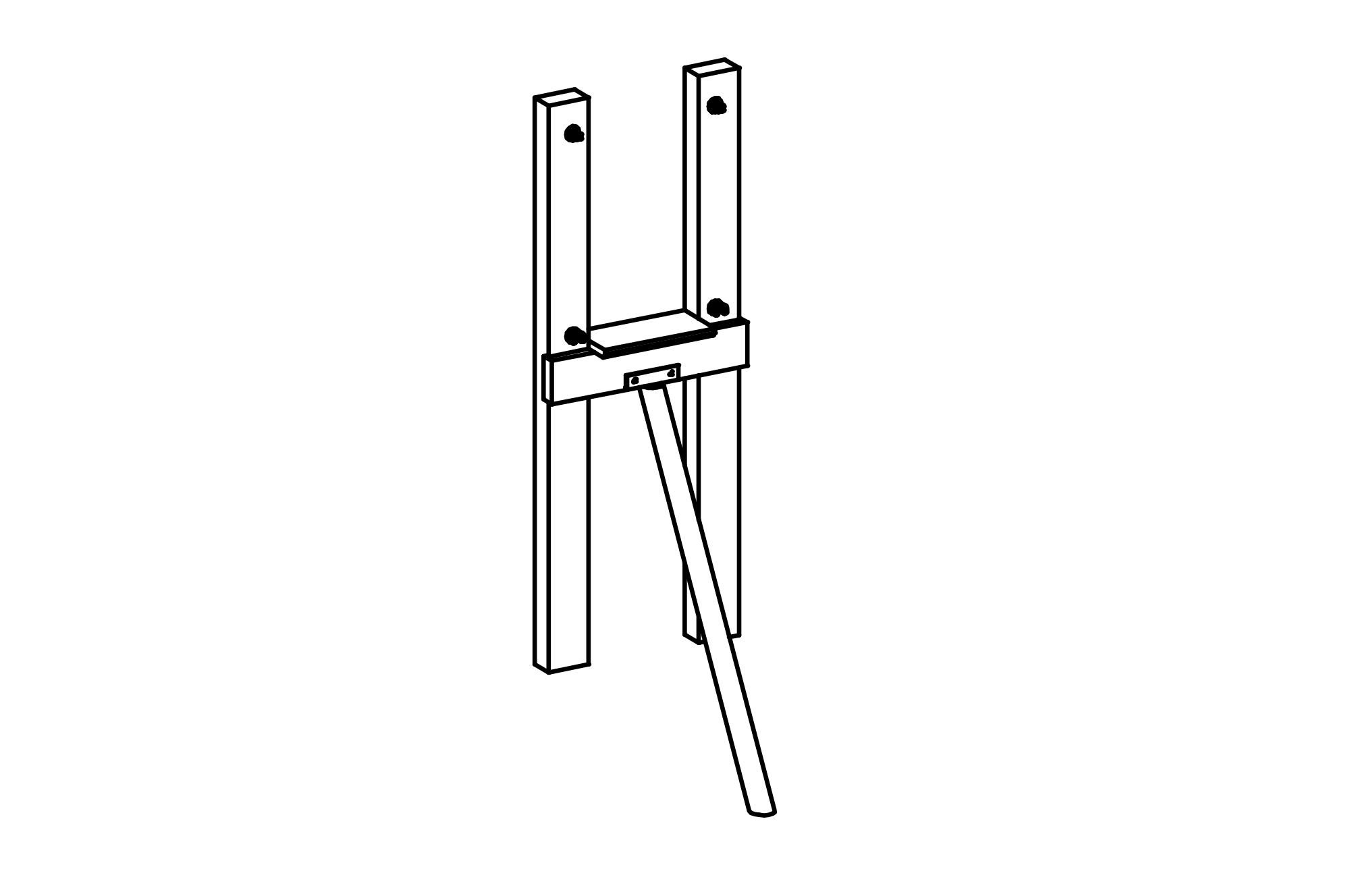 Support Frame for suspension bridge, height = 1.50 m