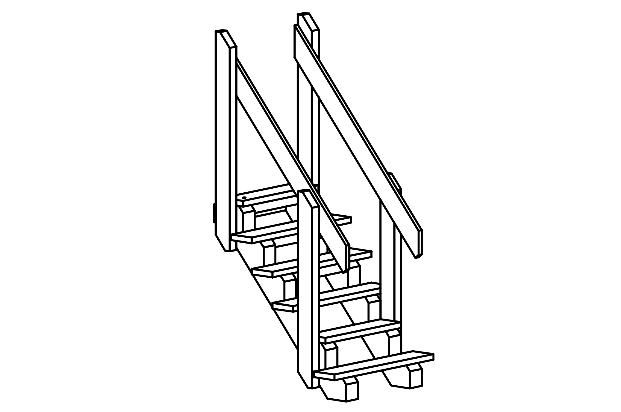 Stairs, attachment height = 1 m, width = 1.80 m