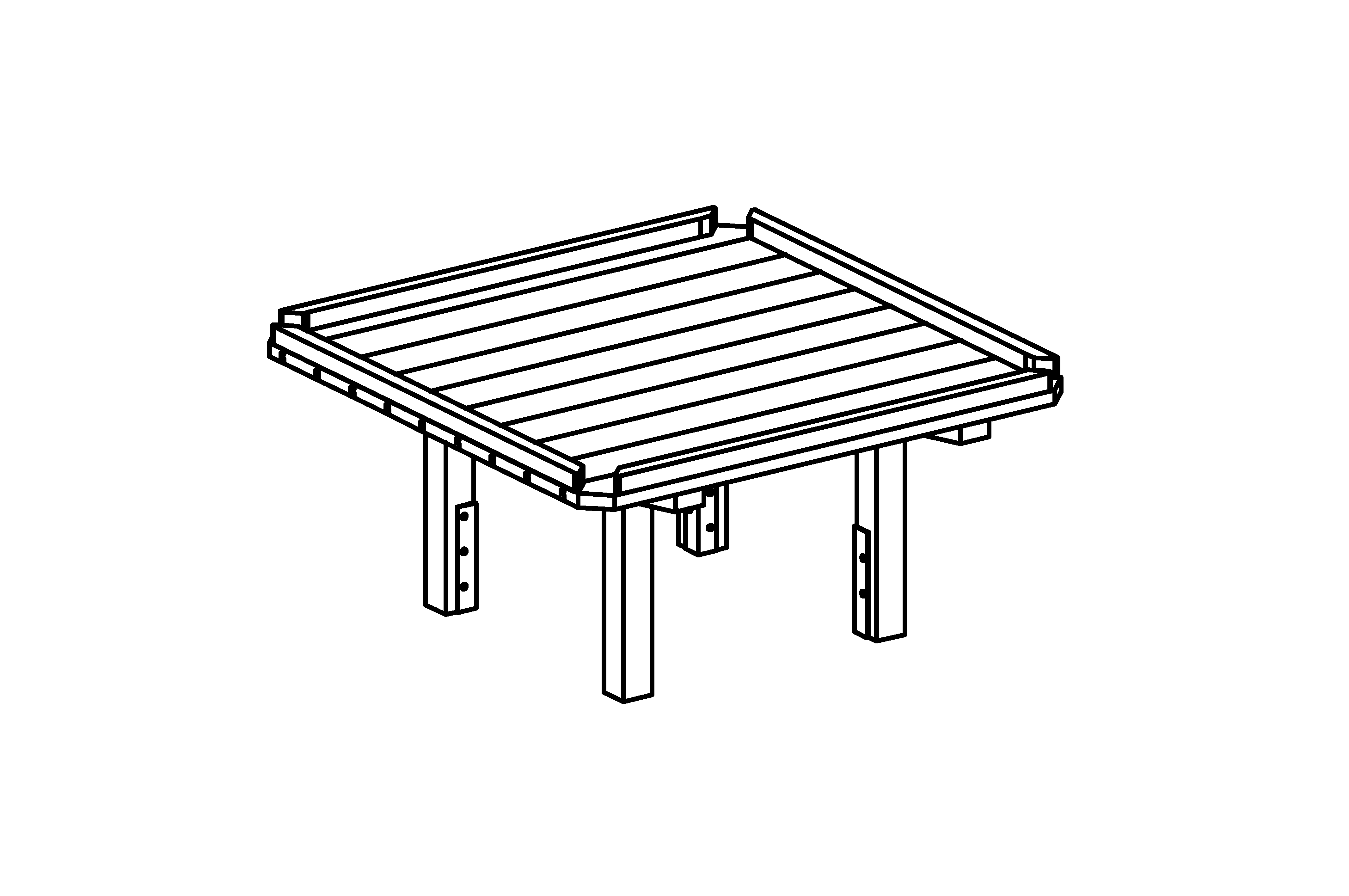 Square Sand Table for Wheelchair Users, larch with steel feet