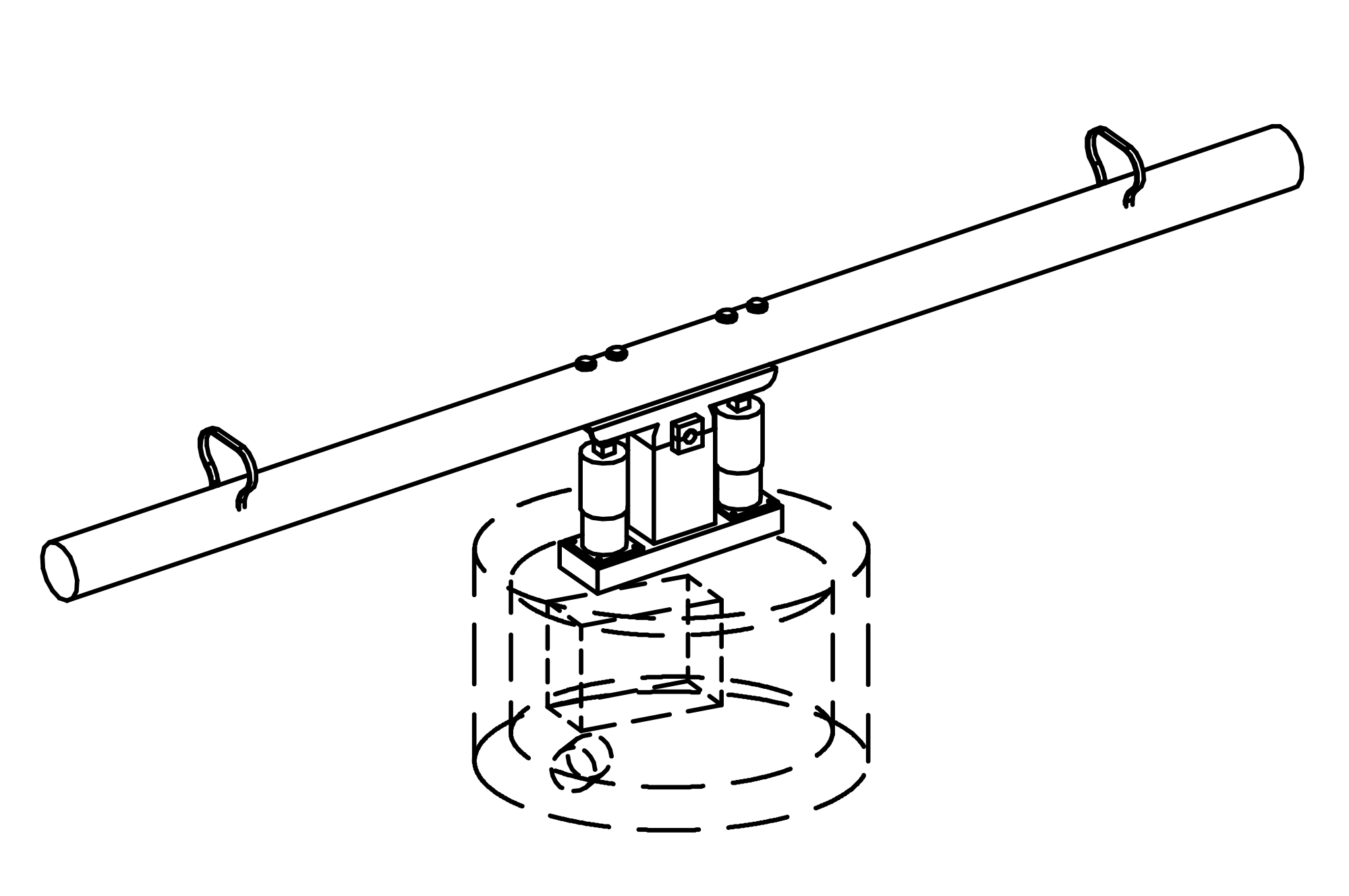 Pump See-saw with valve assembly and one way distribution