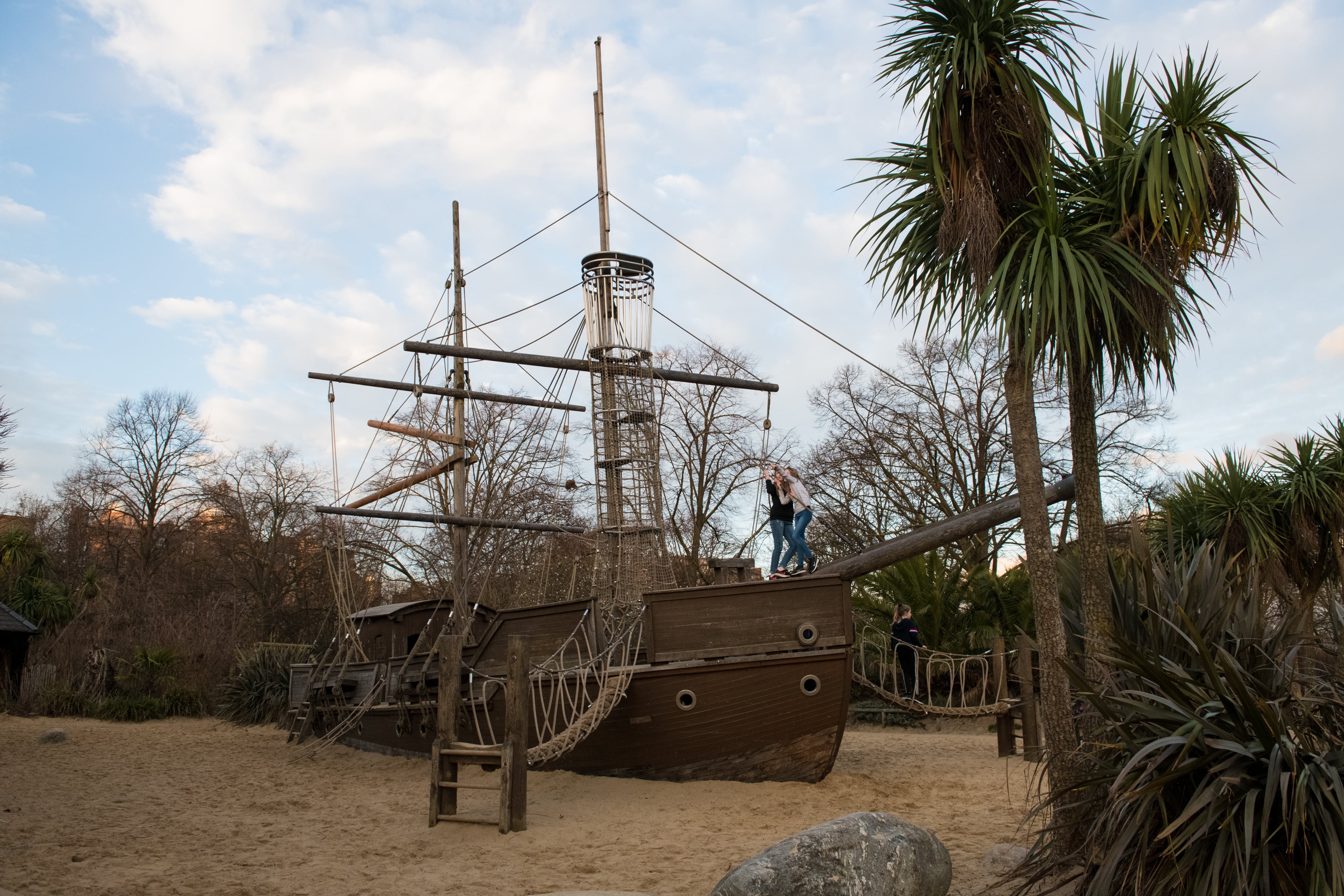 Playground Ship made of natural wood