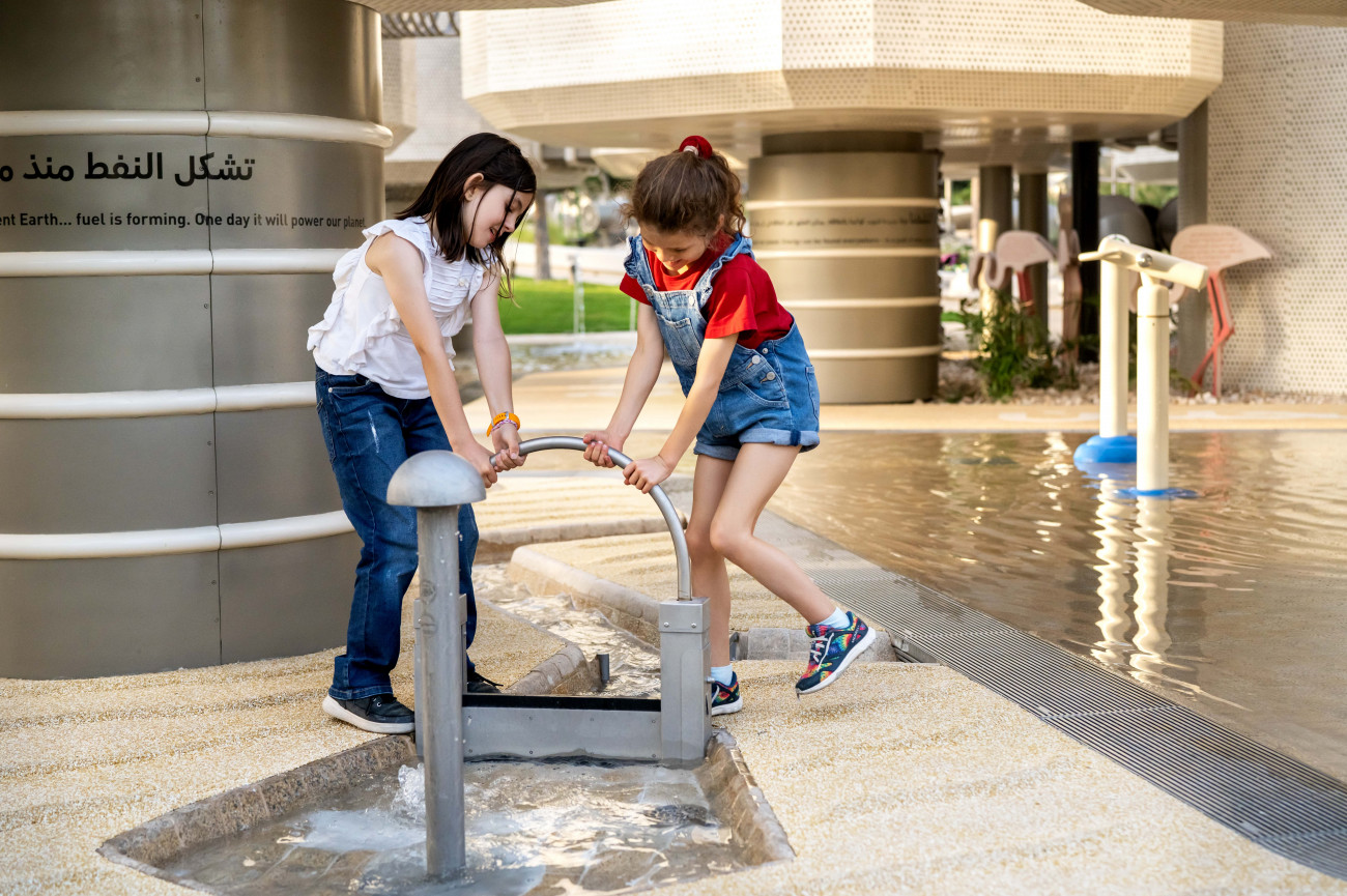 Water Play Equipment with a Lock Gate at National Museum of Qatar Playground